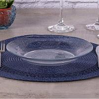 Kit Jogo Prato Fundo Sopa Transparente 6 Peças 22,5cm