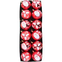 Kit 12 Bolas Natalinas árvore De Natal Vermelho Enfeite 80mm - 1