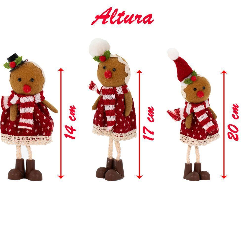 Kit Decoração Para árvore Natal 12 Biscoitos Pendente 17cm - 2