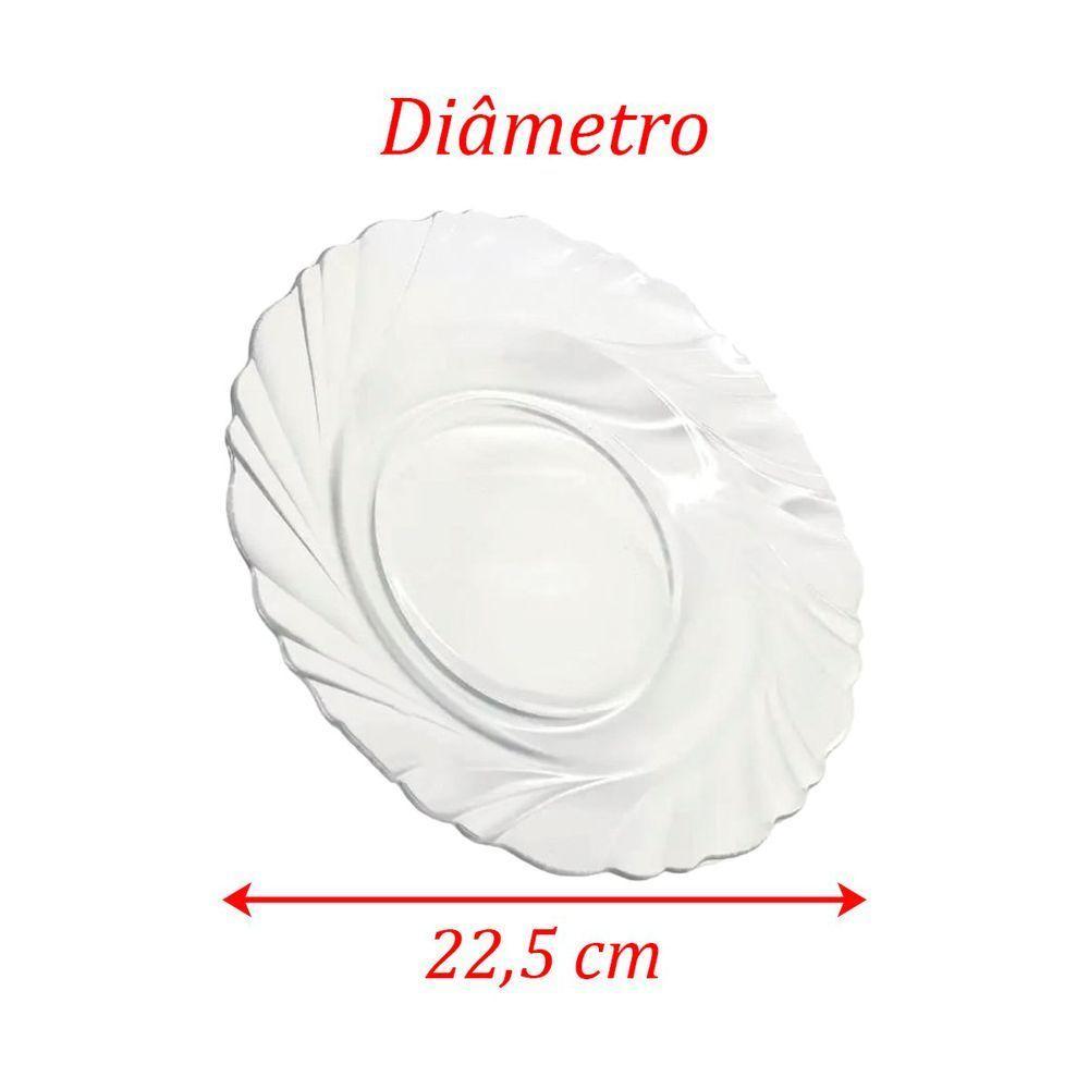 Kit Jogo Pratos Fundo Sopa Transparente 6 Peças 22,5cm - 2