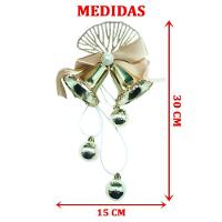 Kit 2 Enfeite Pingente Sino Bolinhas Natalino Glitter 30cm - 2