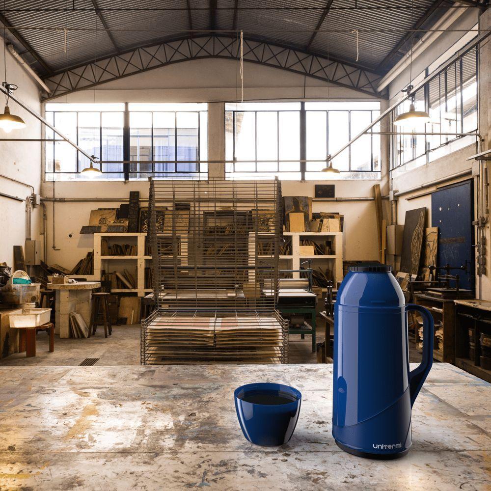Garrafa Térmica De Mesa Roma 500ml Azul Café Chimarrão Chá - 3