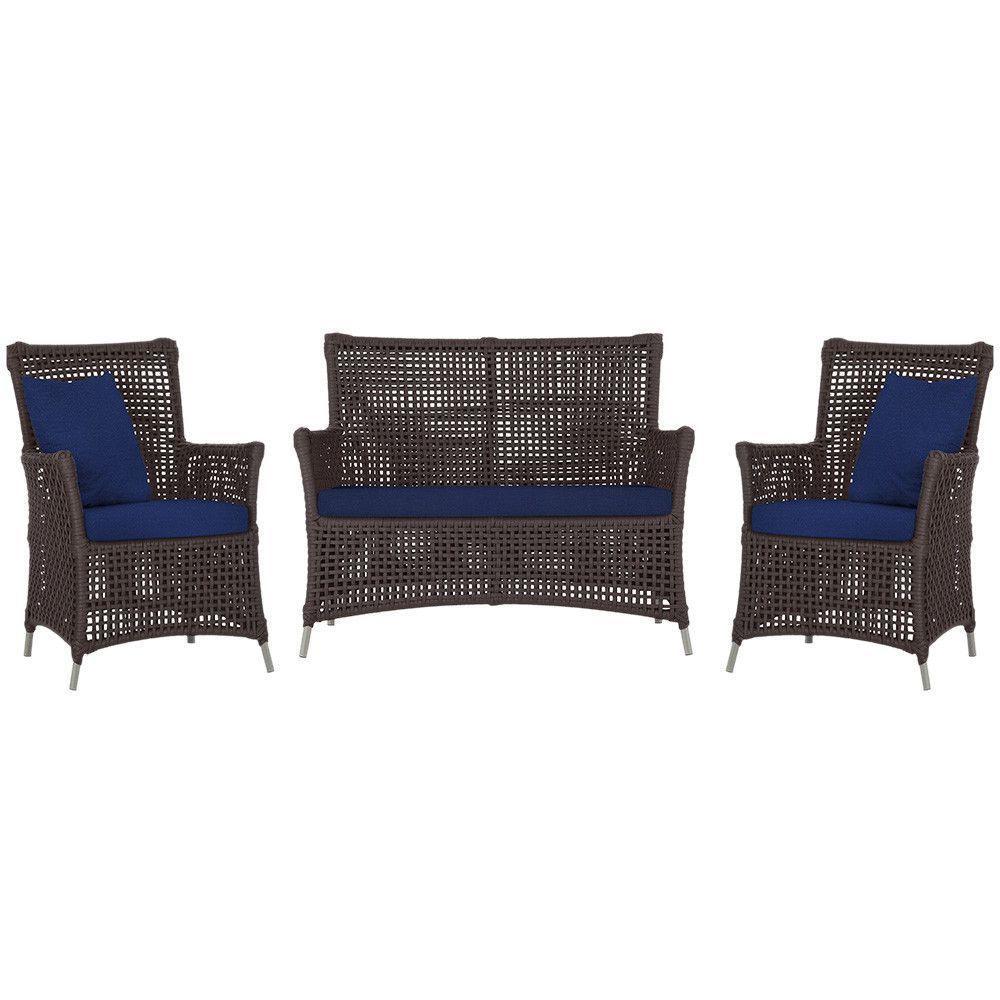 Jogo Sofá E 2 Poltronas Igapó Alumínio Fendi E10 Trama Marrom - 1