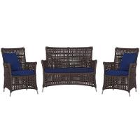 Jogo Sofá E 2 Poltronas Igapó Alumínio Fendi E10 Trama Marrom - 1