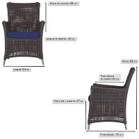 Jogo Sofá E 2 Poltronas Igapó Alumínio Fendi E10 Trama Marrom - 3