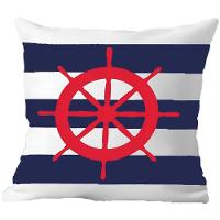 Capa De Almofada Vermelho Timão Navegação Marítima 50x50cm - 1