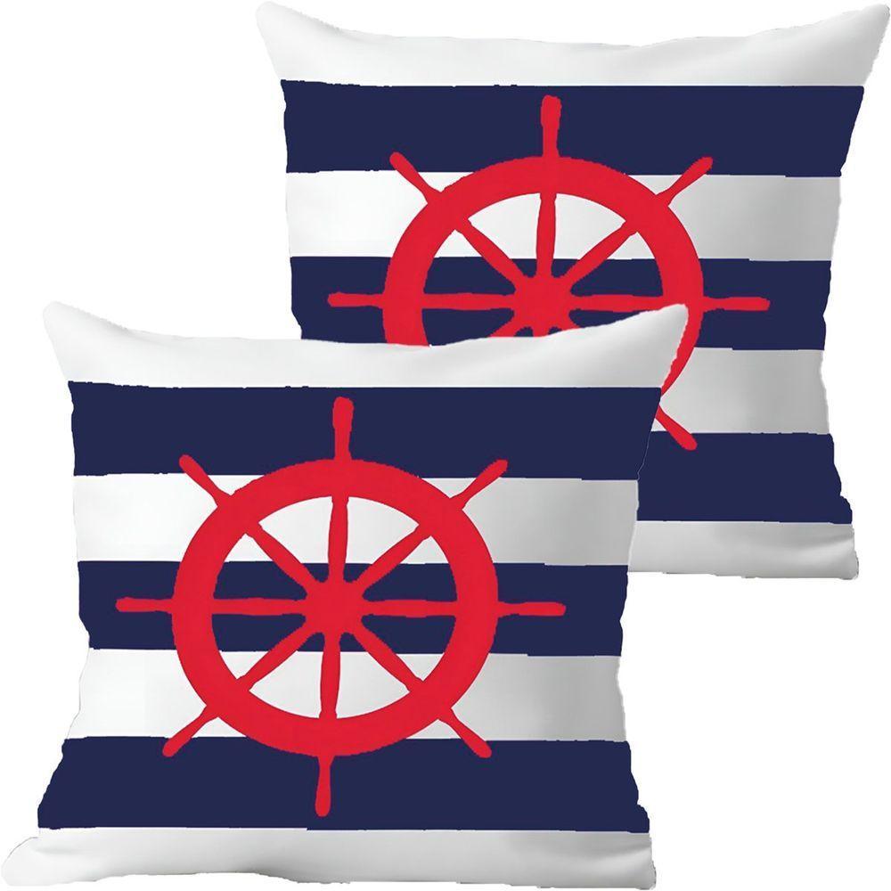 Kit 2 Capas De Almofadas Vermelho Timão Navegação Marítima - 1