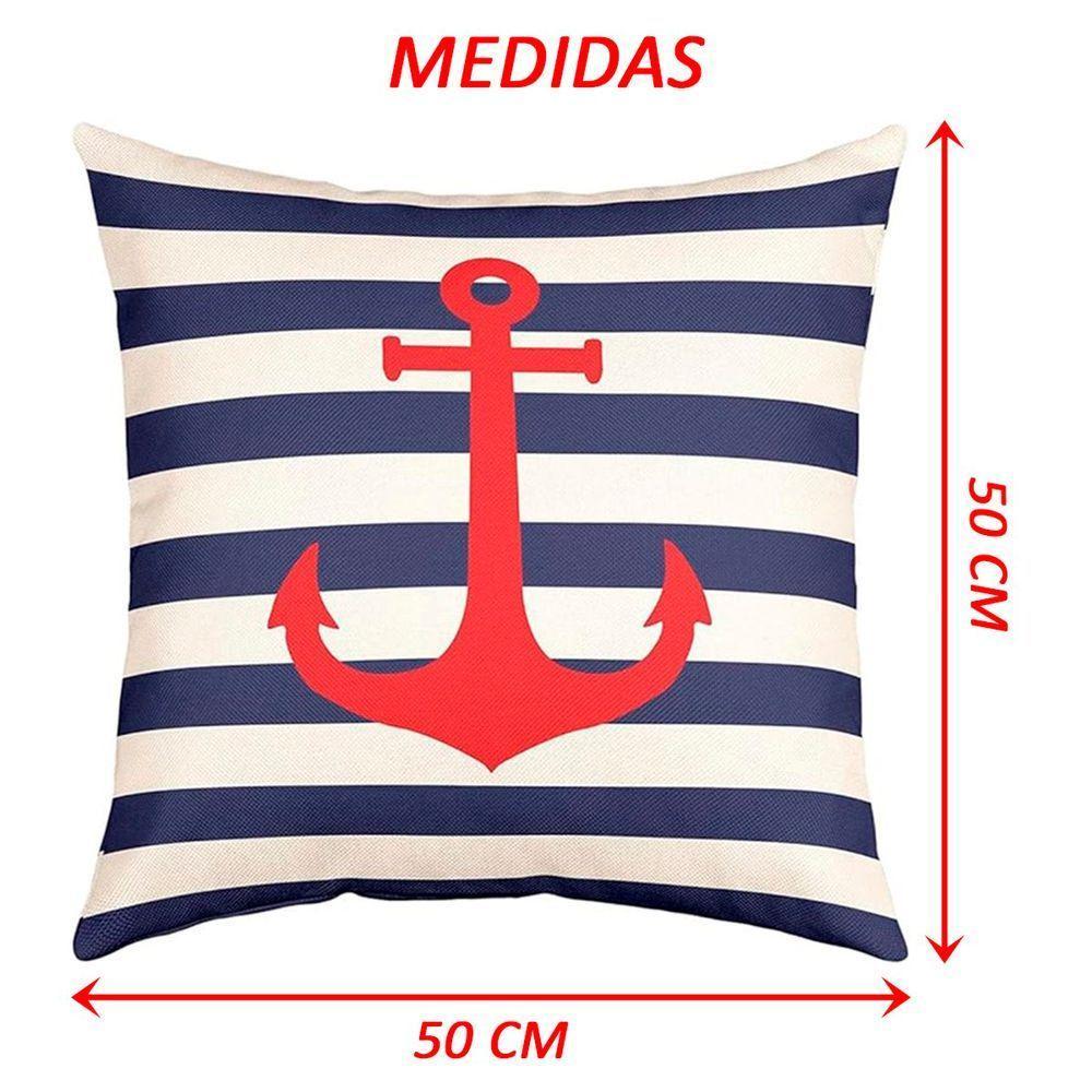 Kit 3 Capas De Almofadas Vermelho Timão Navegação Marítima - 2