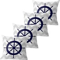 Kit 4 Capas De Almofadas Azul Timão Navegação Marítima - 1