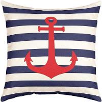 Kit 2 Capas De Almofadas Vermelho âncora Navegação Marítima - 2