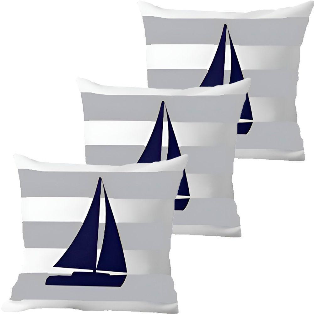 Kit 3 Capas De Almofadas Navegação Barco à Vela Marítima - 1