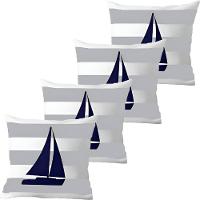 Kit 4 Capas De Almofadas Navegação Barco à Vela Marítima - 1