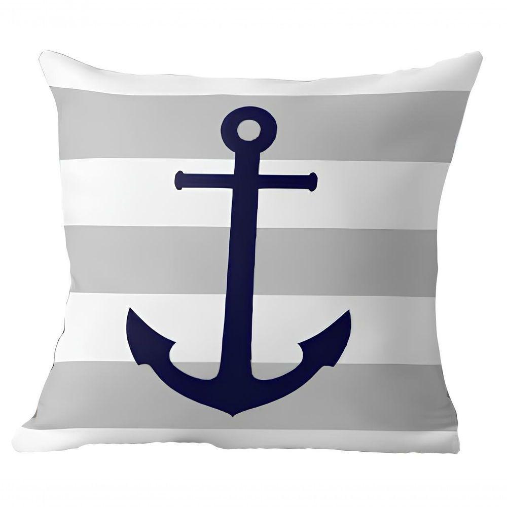 Kit 3 Capas De Almofadas Azul âncora Navegação Marítima - 3