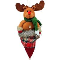 Enfeite Decoração árvore Natal Rena Com Saco Natalino 59cm - 1