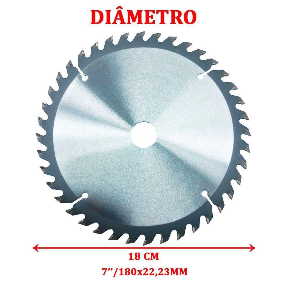 Lamina Disco De Corte Prata Circular Madeira 40 Dentes 180mm - 2