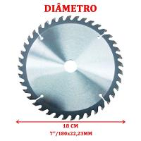 Lamina Disco De Corte Prata Circular Madeira 40 Dentes 180mm - 2