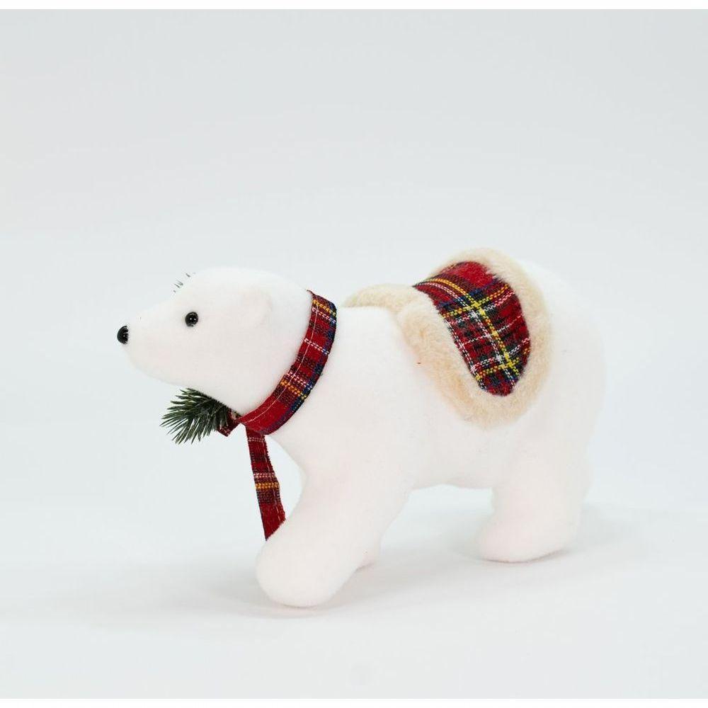 Natalino Enfeite Ursinho Polar Com Cachecol Xadrez 18 Cm - 4