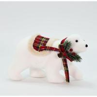 Natalino Enfeite Ursinho Polar Com Cachecol Xadrez 18 Cm - 1