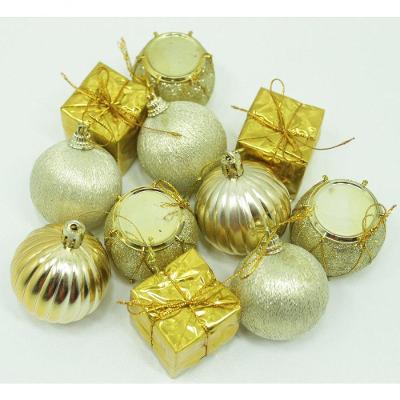 Kit 44 Pçs Enfeite Tubo Natalino árvore De Natal Dourado 5cm