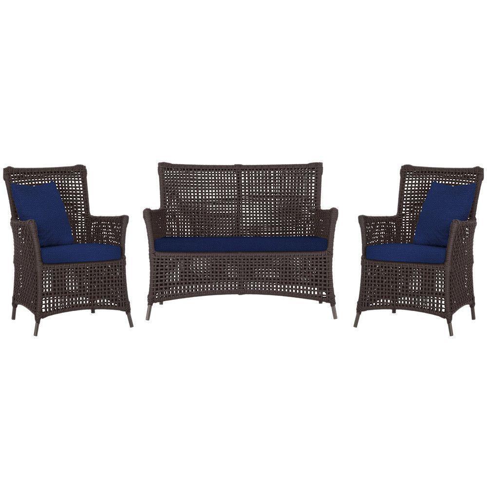 Jogo Sofá E 2 Poltronas Igapó Alumínio Marrom E10 Trama Marrom - 1