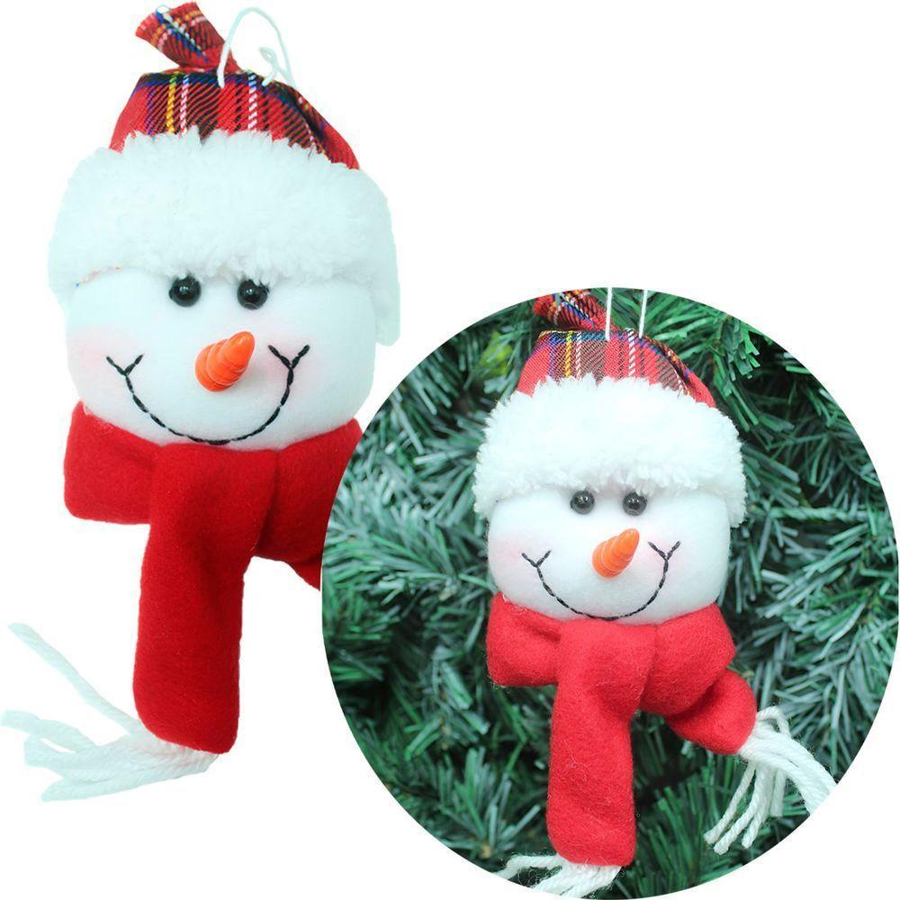 Kit 8 Enfeite Pendentes árvore De Natal Boneco De Neve 20cm - 1