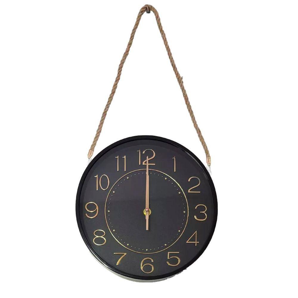 Relógio Parede Serrano Moderno Redondo Rose Gold Black 30cm - 1