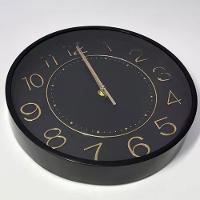 Relógio Parede Serrano Moderno Redondo Rose Gold Black 30cm