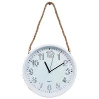 Relógio De Parede Redondo White Quartz Com Corda De Sisal - 1