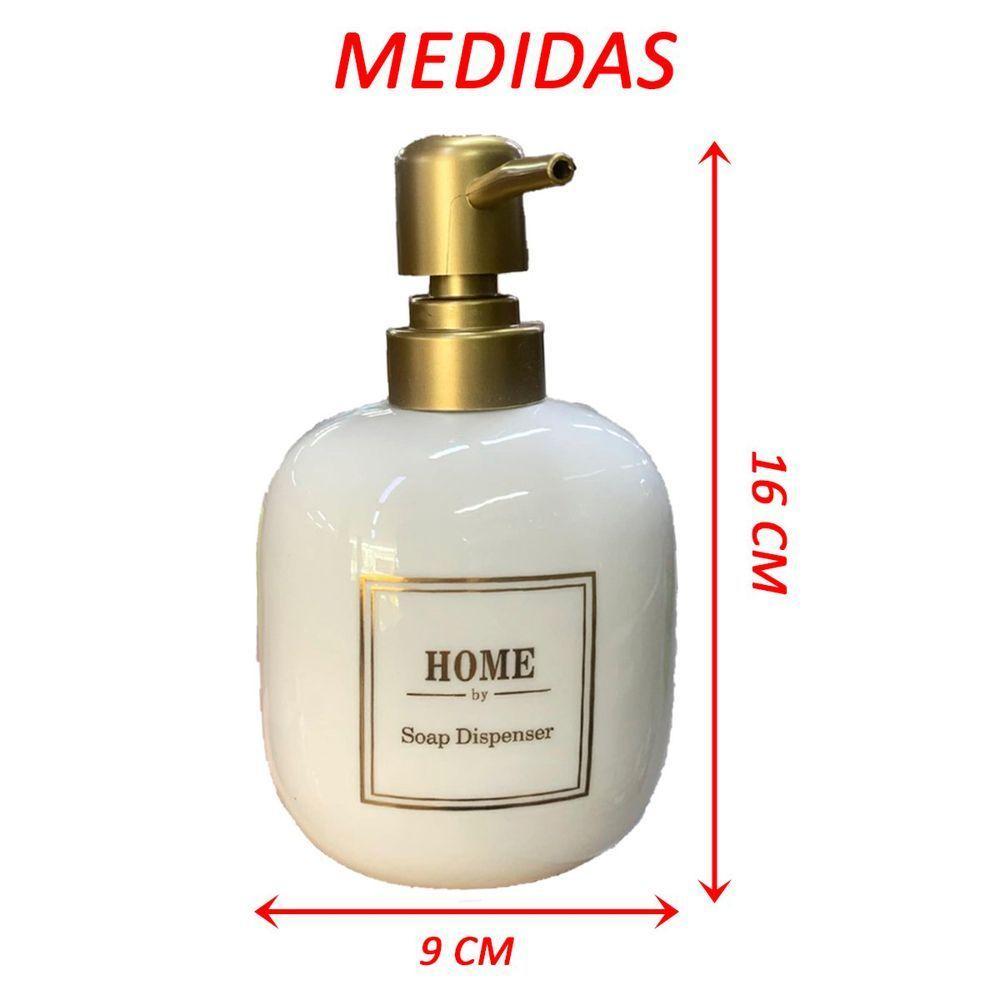 Porta Sabonete Líquido De Porcelana Oval Branco Lavabo Luxo - 2