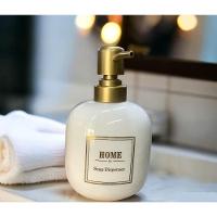 Porta Sabonete Líquido De Porcelana Oval Branco Lavabo Luxo - 3