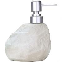 Saboneteira Líquida Lavabo Textura Obsidiana Branco Cerâmica - 1