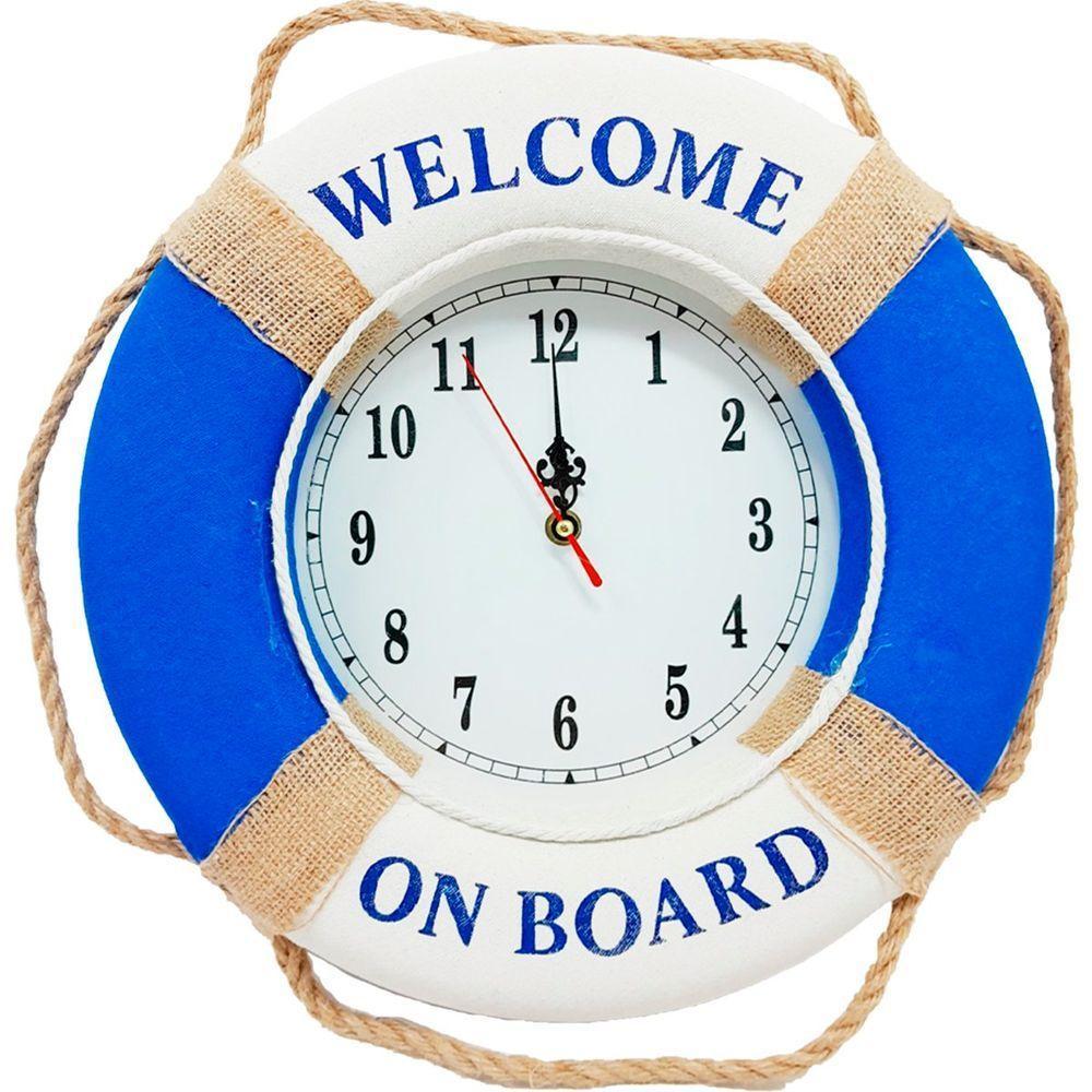 Relógio De Parede Estilo Boia Naval Náutico Marinheiro 34cm - 1