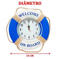 Relógio De Parede Estilo Boia Naval Náutico Marinheiro 34cm - 2
