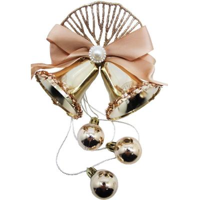 Kit 6 Enfeite Pingente Sino Bolinhas Natalino Glitter 30cm