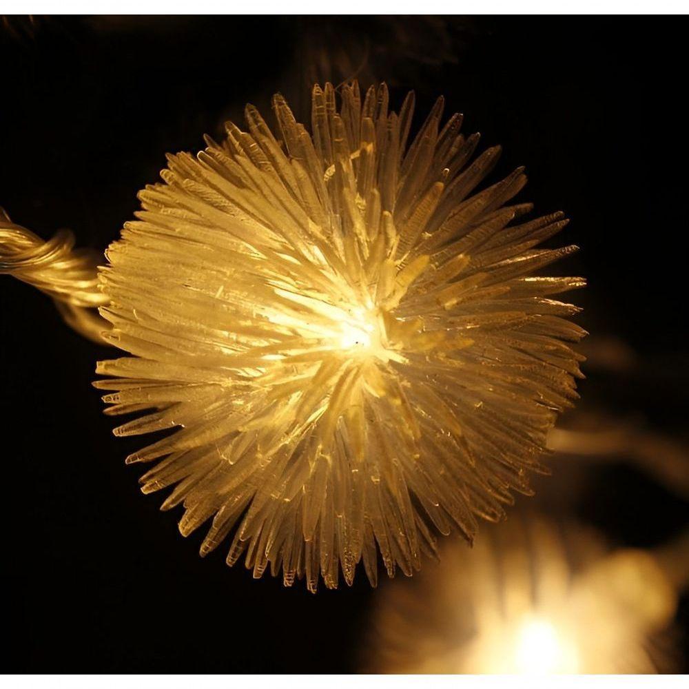 Cordão De Fada Solar Leds Lâmpadas Luzes Amarela Natal 5m - 2