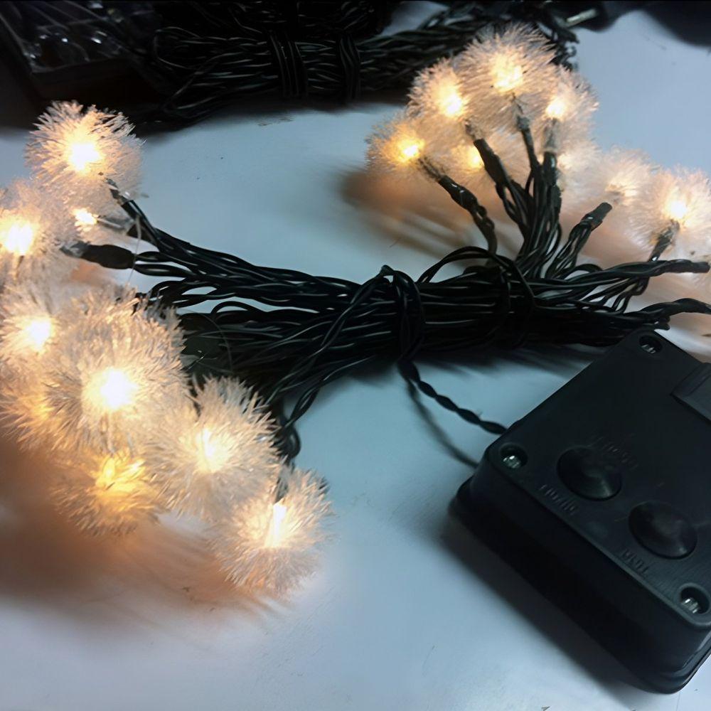 Cordão De Fada Solar Leds Lâmpadas Luzes Amarela Natal 5m - 3