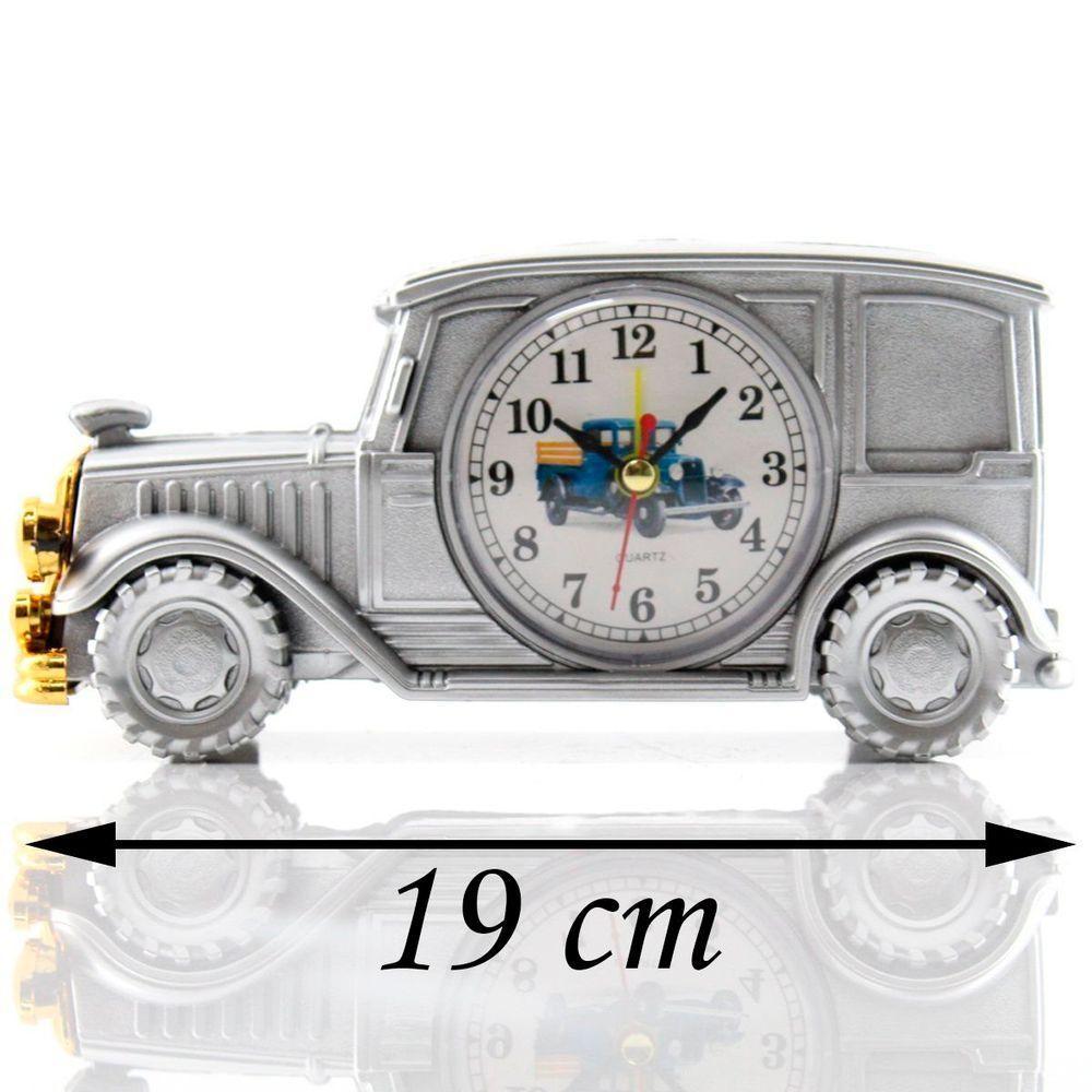 Relógio De Mesa Customizado Calhambeque Old School Prata - 2