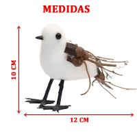 Kit 8 Passarinhos Branco Natal Decoração Em Isopor 10cm - 2