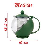 Chaleira Bule De Vidro E Plástico Para Chá Com Infusor Interno 750ml - 2