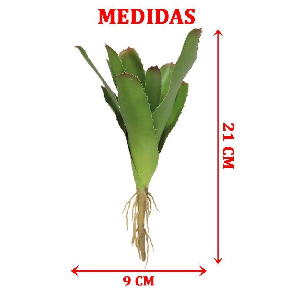 Kit 4 Peças Bromélia Planta Artificial Verde 21cm 8 Folhas - 2