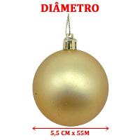 Kit 45 Bolas Natalino Enfeite árvore De Natal Gliter Dourada - 2