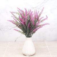 4 Ramos Plantas Lavanda Artificiais Rosa Com 35 Folhas 40cm - 1