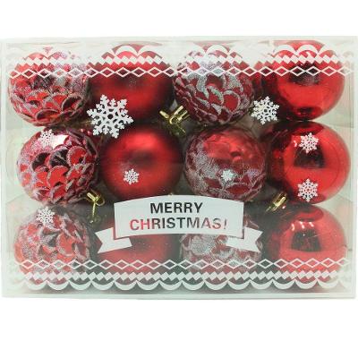 Kit 24 Bolas árvore De Natal Maleta Decoração Vermelha 55mm