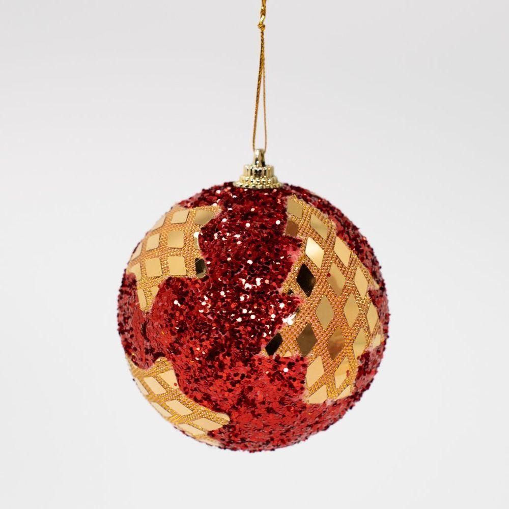 Kit 6 Enfeite Bolas Natalina árvore Natal Artesanal Estrela - 5