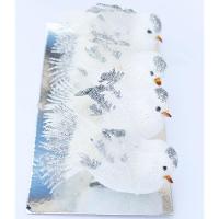 Kit 8 Decoração Natal Presilha Pássaro Branco Com Glitter - 5