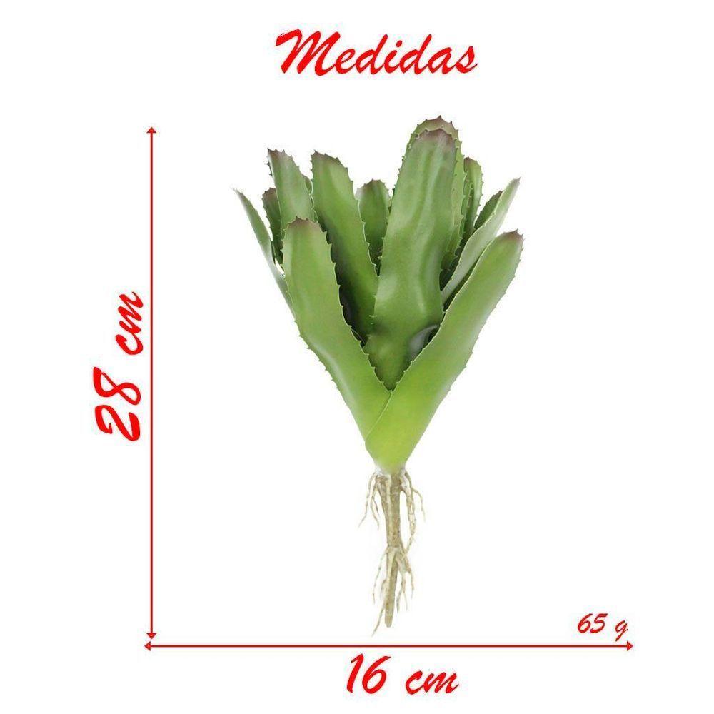 Kit 8 Peças Bromélia Planta Artificial Verde 28cm 20 Folhas - 2