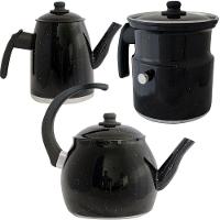 Kit Chaleira Leiteira E Bule Gulê Alumínio 3 Peças Preta - 1