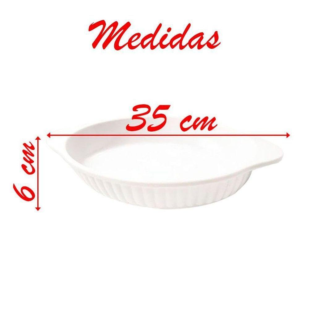 Kit 02 Travessas Melamina Oval Branca 1,5 Ml - 2
