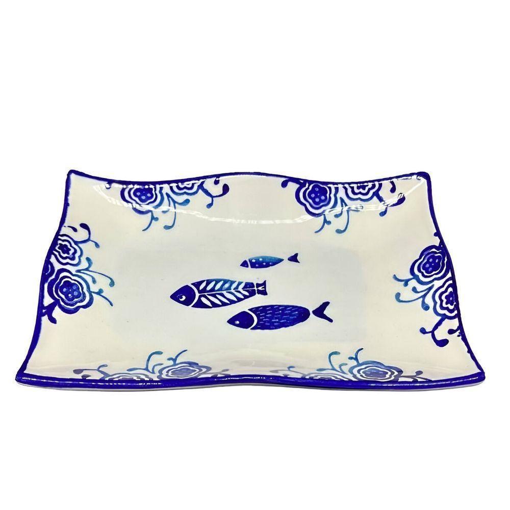 Kit 4 Petisqueiras Bowl Pequena Travessa Oceano Peixe 200ml - 4