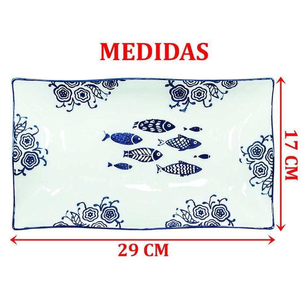 Kit 12 Petisqueiras Bowl Grande Travessa Oceano Peixe 550ml - 2